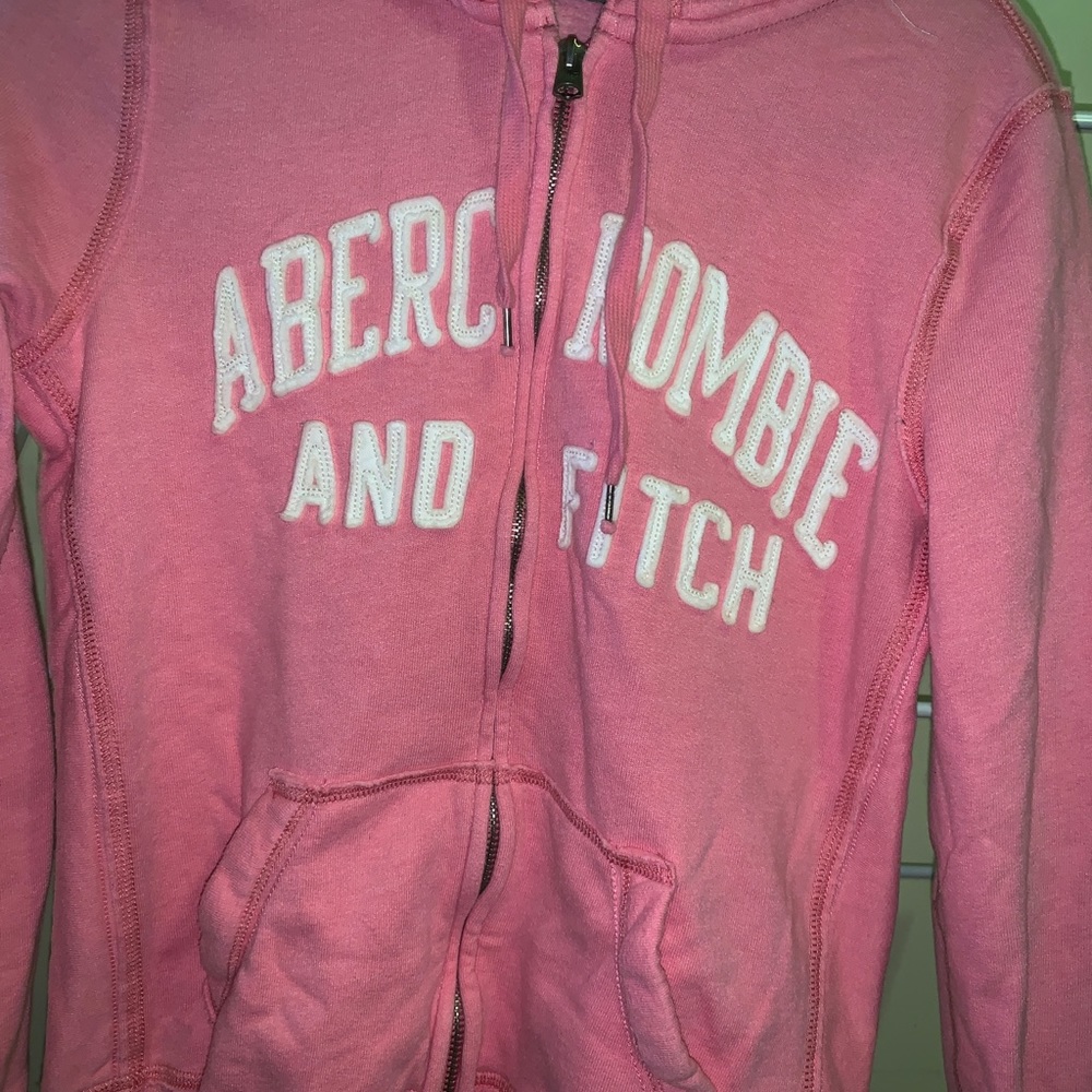 Ambercrombie & Fitch pink zip up hoodie